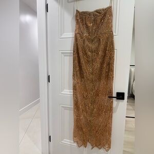 Bronx and Banco-  Giselle Gold Maxi Dress
